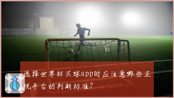 选择世界杯买球app时应注意哪些正规平台的判断标准？
